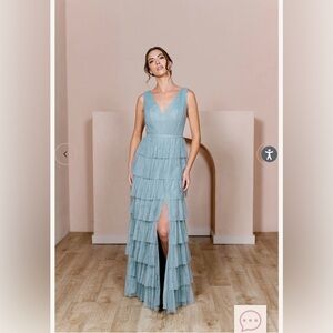Revelry Light Blue bridesmaid formal gown